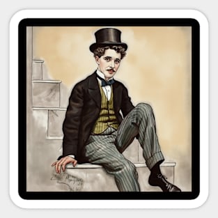 Charlie Chaplin drawing Sticker